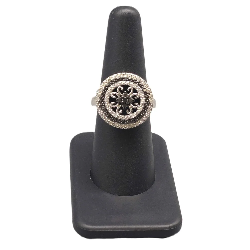 .925 SILVER DIAMOND 0.25CTW RING SIZE 7 6.1G (GNH022698)